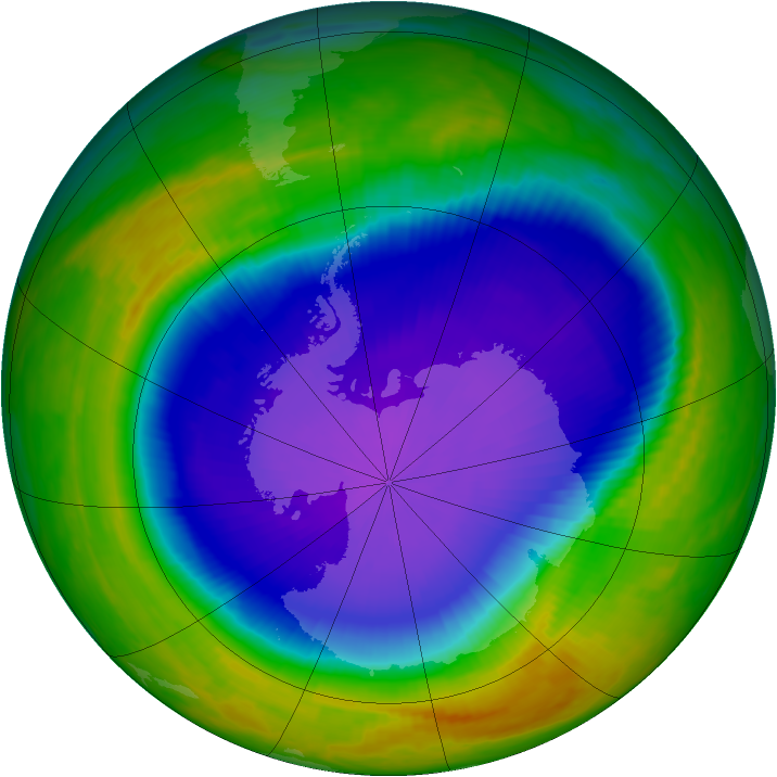 Antarctic ozone map for 14 October 1998